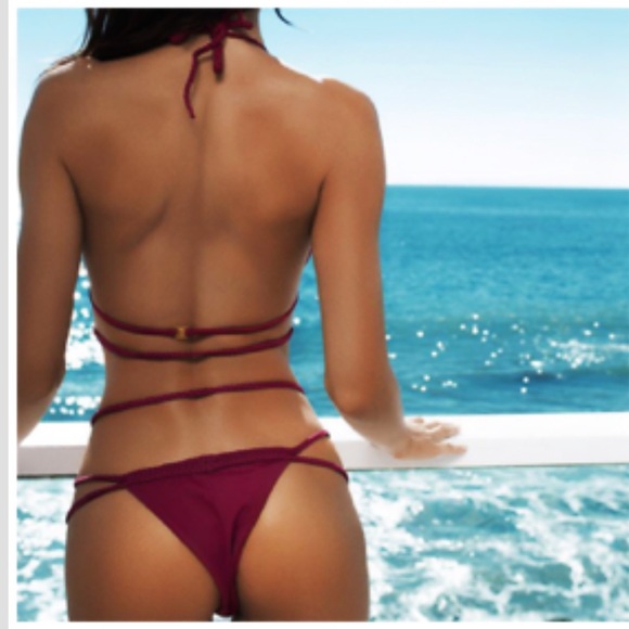 ⭐️RED⭐️strappy braid sexy Brazilian bikini ✨ - Picture 4 of 7